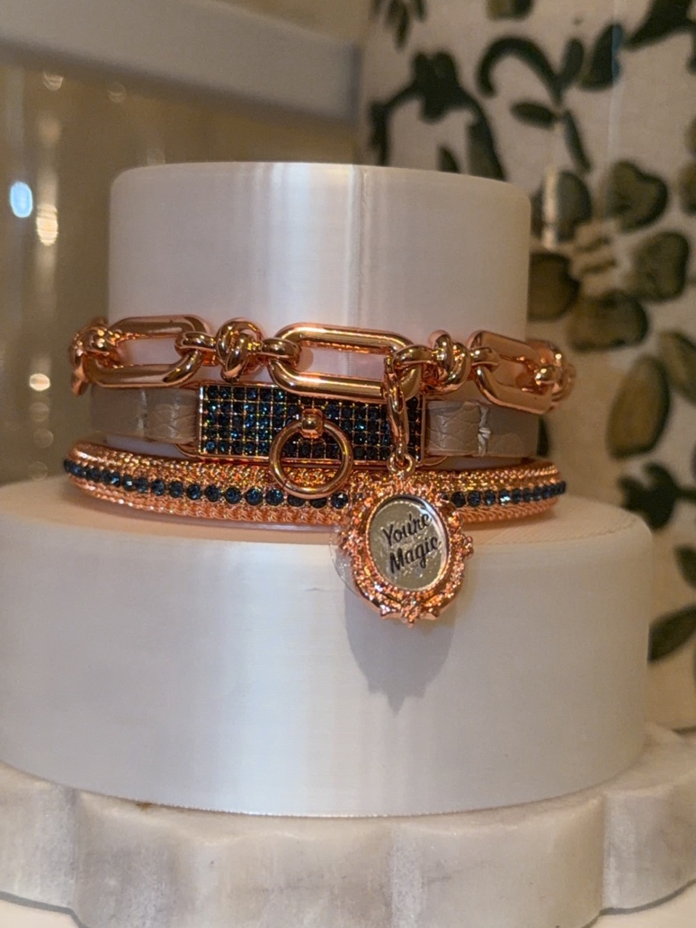 BP Rose Gold Multi-Row Charm Bracelet
